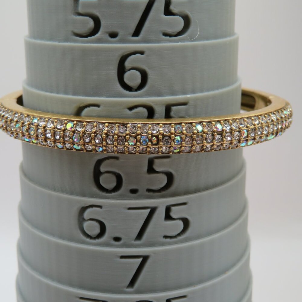 J.Crew Rhinestone Yellow Gold Tone Hinged Bracelet - Picture 10 of 10